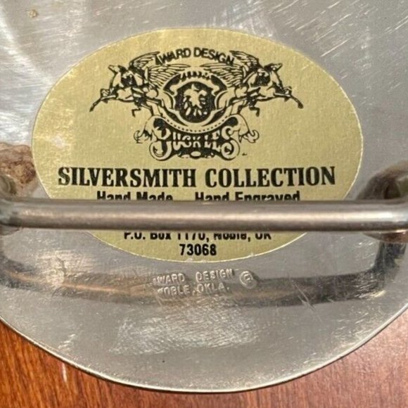 RI15137 VINTAGE 1980s **AMERICAN BALD EAGLE** SOUTHWESTERN DESIGN BELT BUCKLE - Picture 3 of 3